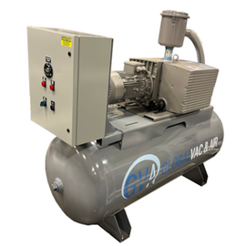 GlobalVac VR03A-XXD-08H, 3.5 HP Rotary Vane Vacuum System, 29.9" Ultimate Vacuum, 80 Gallon, 3-Phase