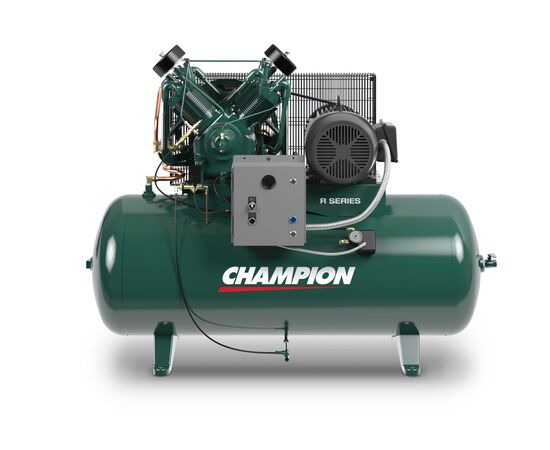 Champion HR10-12, 10 HP Piston Air Compressor, 34.8 CFM @ 175 PSI, 120 Gallon Air Tank, 3-Phase