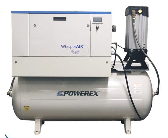 Powerex 5 HP Air Compressor Oilless Scroll 60 Gal Tank 15.2 CFM | 3-Phase | SES0508TM