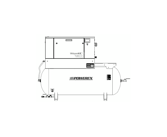 Powerex 7.5 HP Air Compressor Oilless Scroll 120 Gal Tank 23.1 CFM | 3-Phase | STES0754