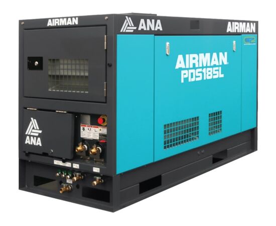 Airman PDS185L, 185 CFM Diesel Skid Mounted Rotary Screw Air Compressor
