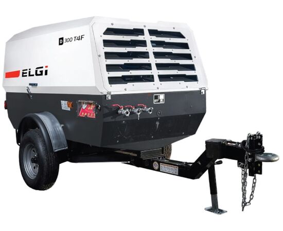 ELGi D300T4F, 300 CFM Portable Diesel Driven Rotary Screw Air Compressor