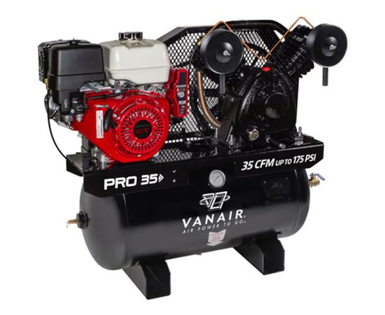 Vanair 051935 , PRO 35, 35 CFM, 11 HP Honda Gas Powered Single Stage Piston Air Compressor