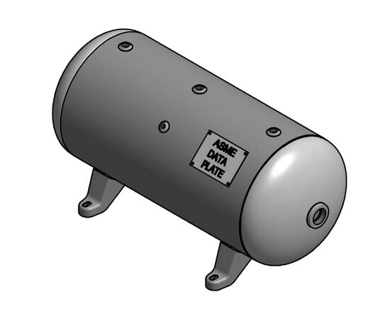 Steelfab 20 Gallon Air Tank Horizontal, 14" x 33", 200 PSI, ASME, with Feet |  A10025